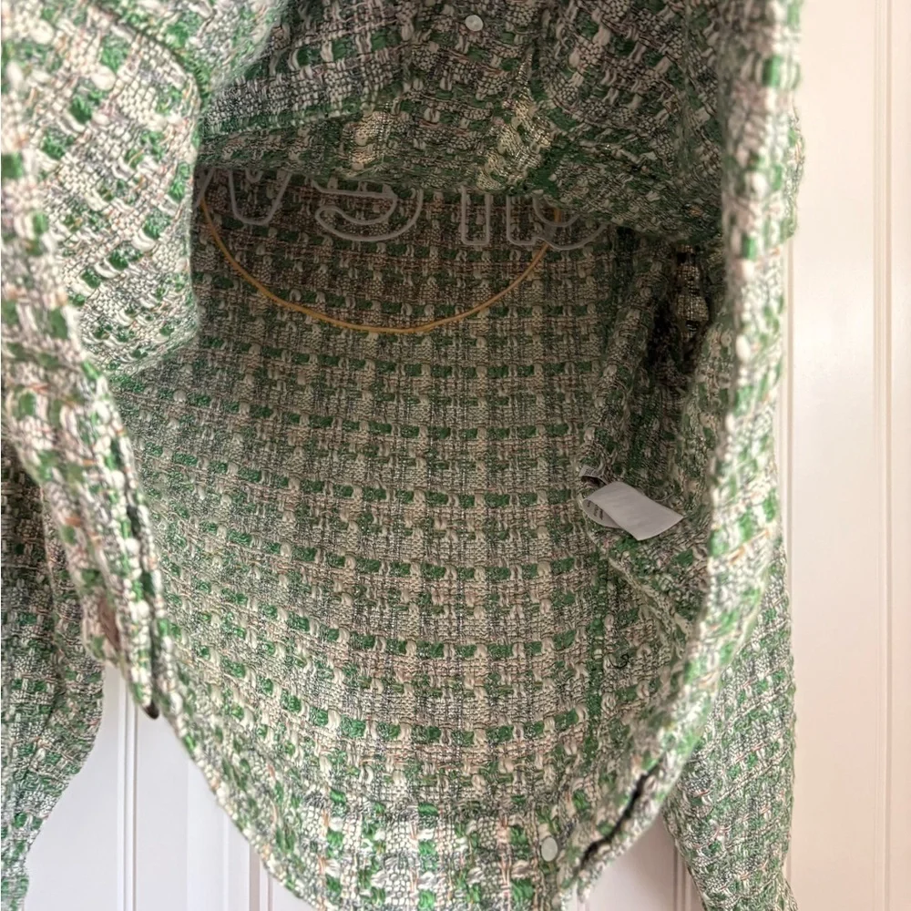 Drew House Infinite Joy Boucle Trucker Jacket in green size medium